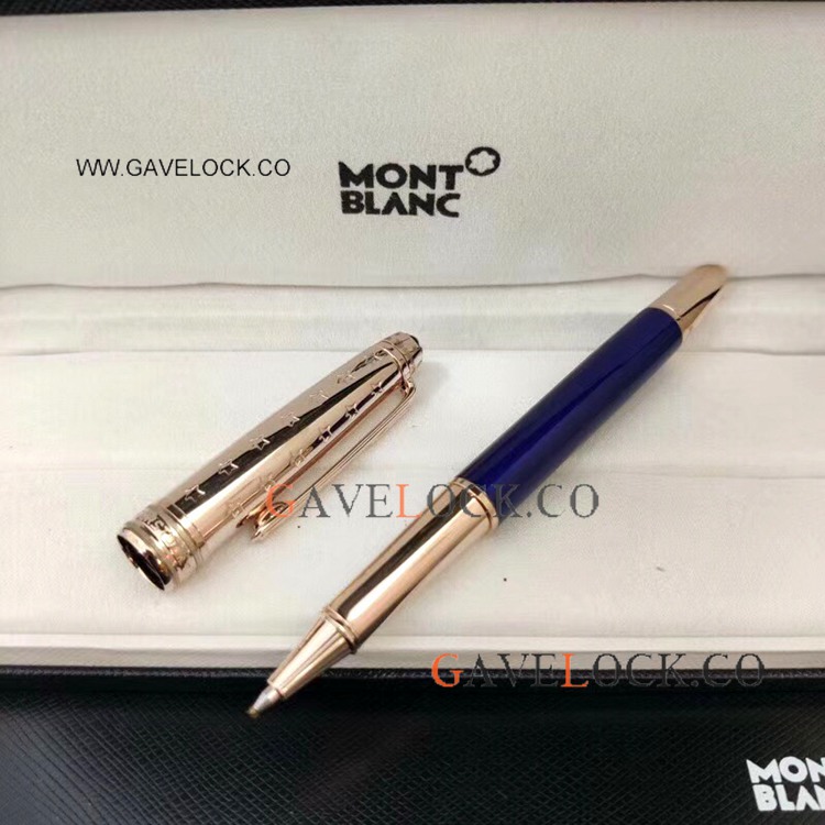 New Copy Le Petit Prince Blue Rose Gold Rollerball Pen